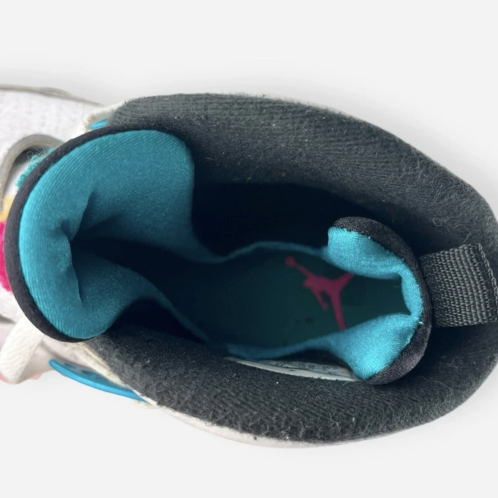 Air Jordan Retro South Beach Sz 12‎ 305381-113 White Pink Teal Basketball Shoes